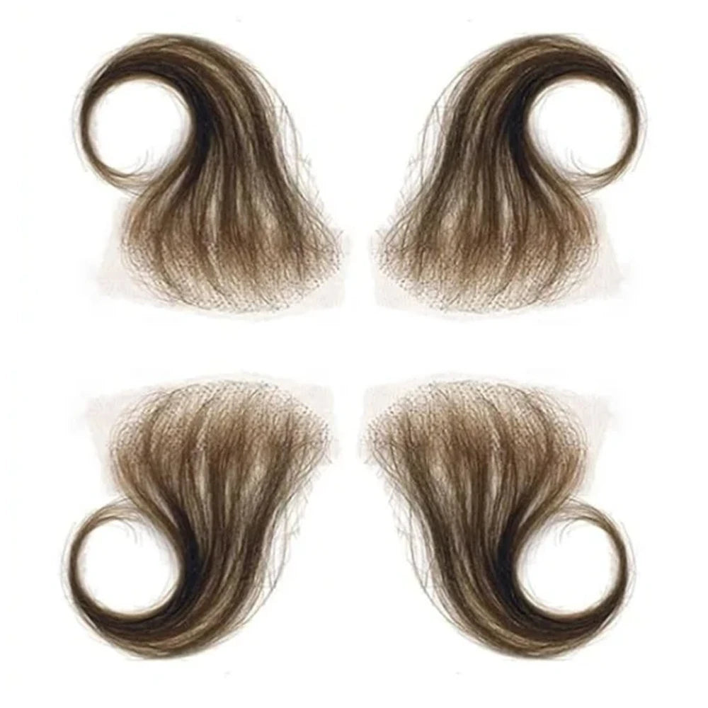 4Pcs Baby Hair Edges Hair HD Lace Baby Hair Stripes For Women Reusable Invisible Lace Hairline Edges Real Human Hair Pieces