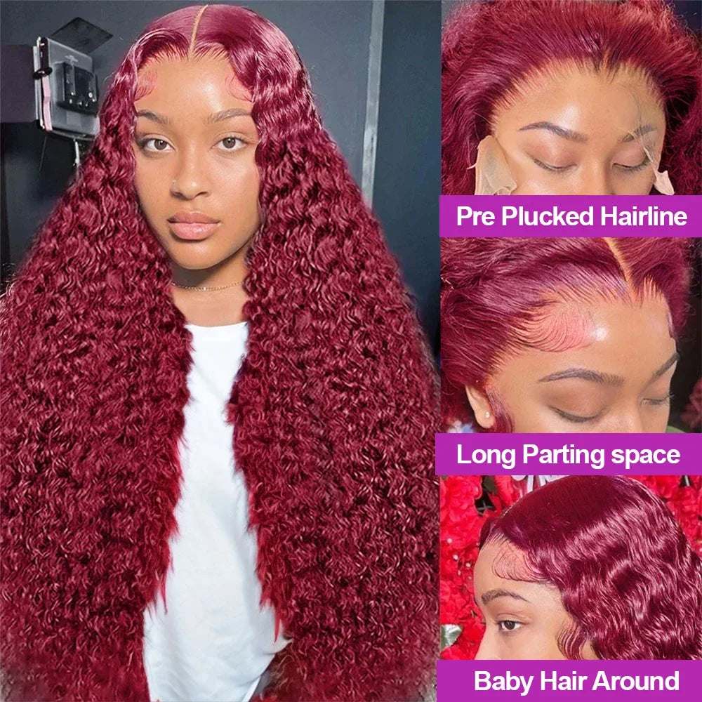 99J Lace Front Human Hair Wig 100% 36 Inch Glueless Wig Human Hair Ready to wear 7x5   Brazilian Glueless Wear And Go For Women