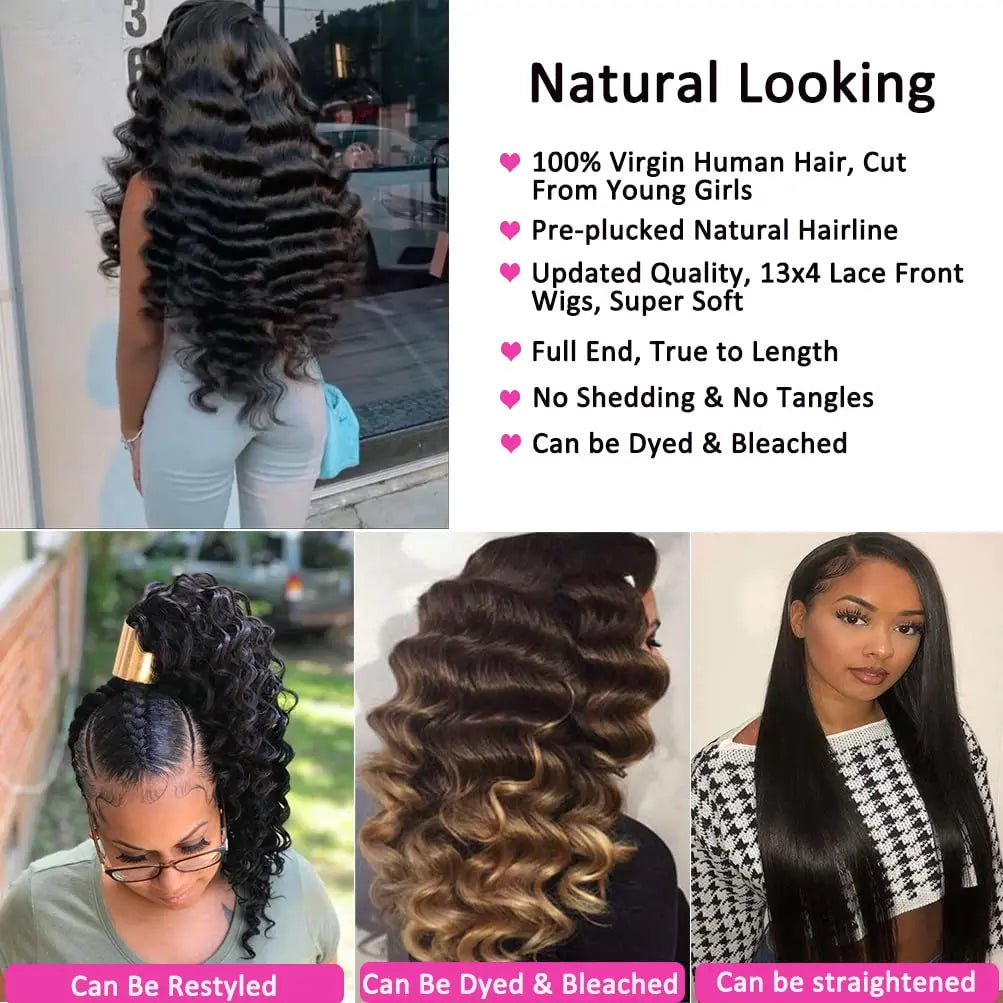 34 Inch Loose Curly 13x6 HD Transparent Lace Front wigs Human Hair Wigs For Women Brazilian Hair 13x4 Deep Wave Lace Frontal Wig