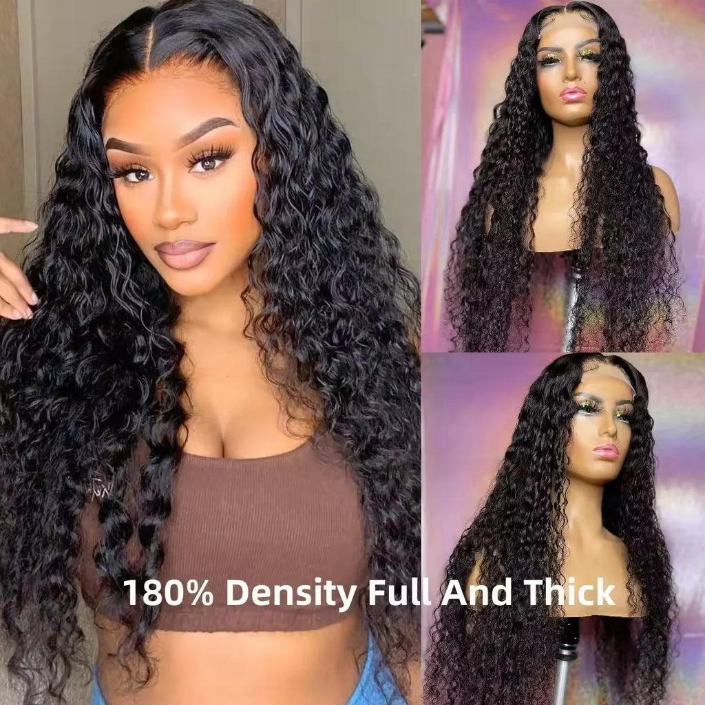 180 Density Frontal Lace Wigs Human Hair Curly Wigs For women Deep Wave 13x6 Hd Lace Frontal Wig 13x5 Water Wave Lace Front Wig