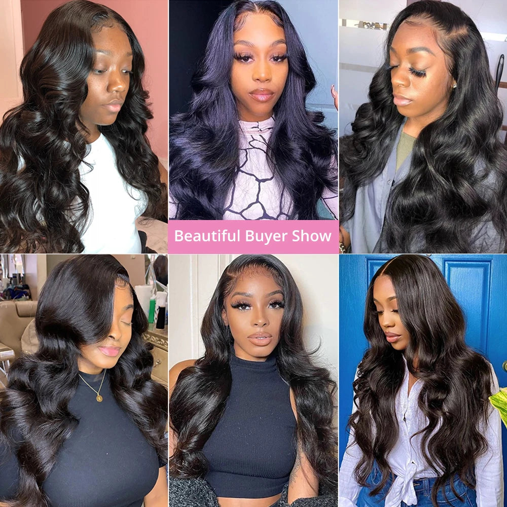 40 46 Inches 13x6 HD Body Wave Lace Front Human Hair Wigs Brazilian 13x4 360 Natural Wavy Human Hair Wigs For Women 300% Density