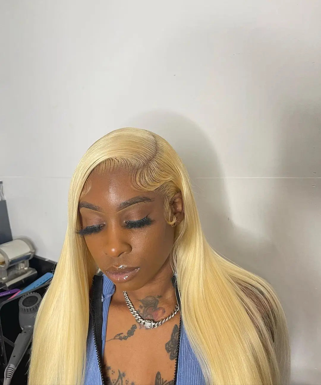 40 Inch 613 Blond Lace Frontal Wig Human Hair 13x6 13x4 HD Transparent Color Bone Straight Lace Front Wigs For Women 250 Density