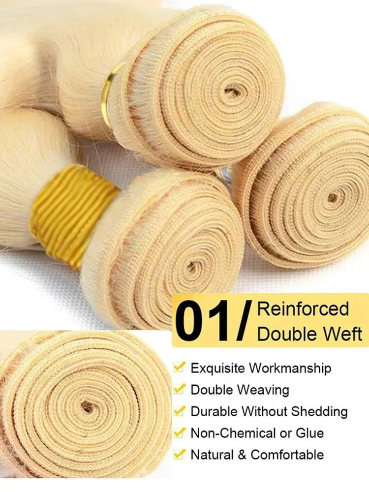1/3/4 Bundles Body Wave 613 Blonde Human Hair Bundles 26 28 30 Inch 613 Honey Blonde Bundles Body Wave Brazilian Hair