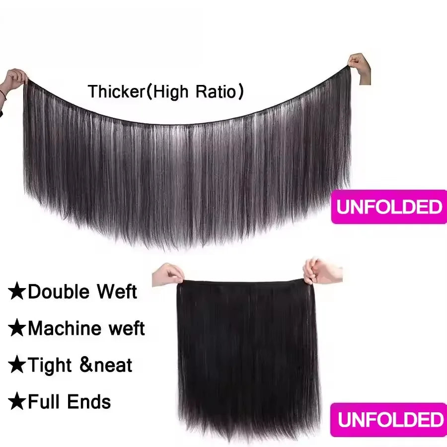 8-34 Inch Natutral Straight Human Hair Bundles 100% Brazil Human Hair Sew In Weaves Color 1/3/4 Bundles For Black Women