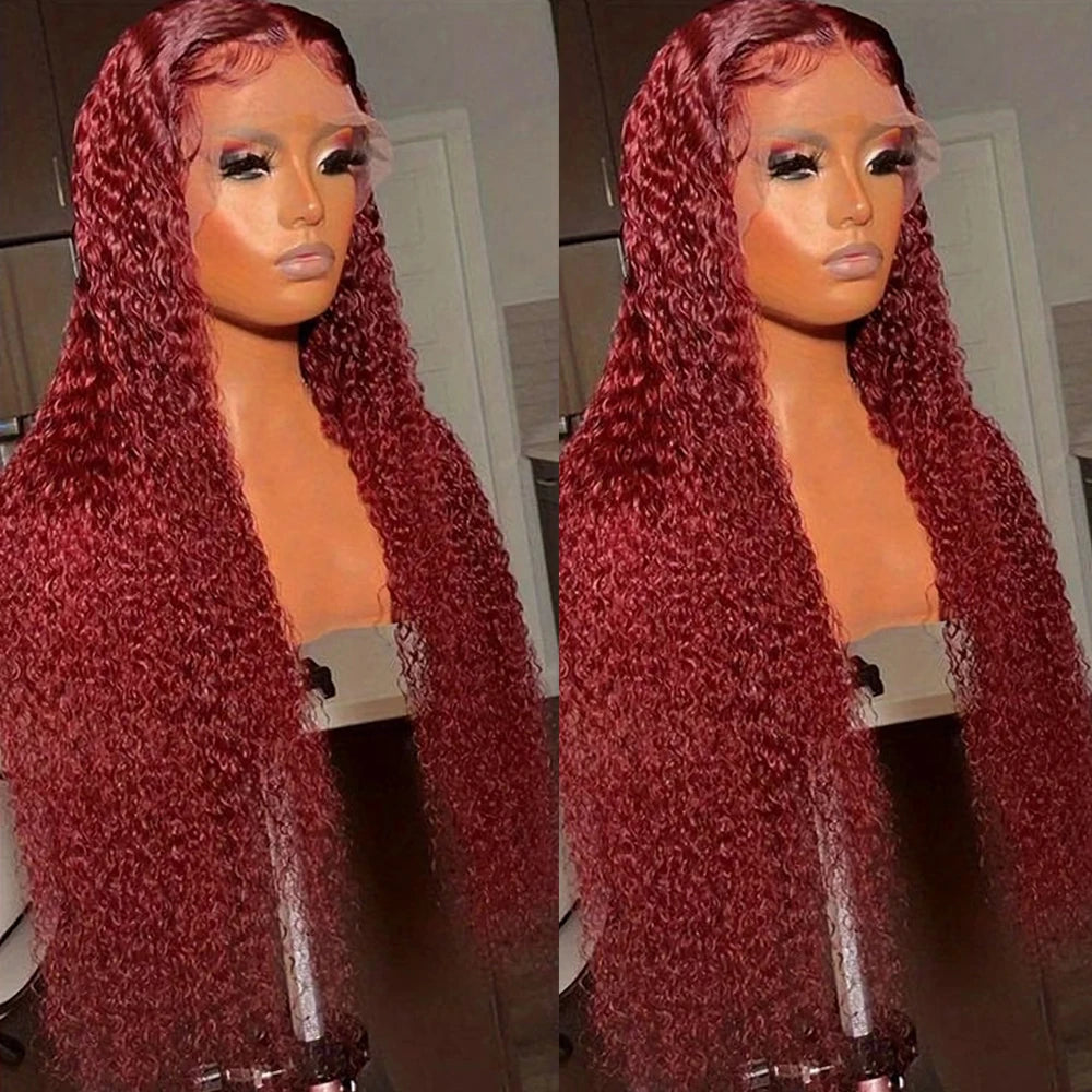 99J Lace Front Human Hair Wig 100% 36 Inch Glueless Wig Human Hair Ready to wear 7x5   Brazilian Glueless Wear And Go For Women