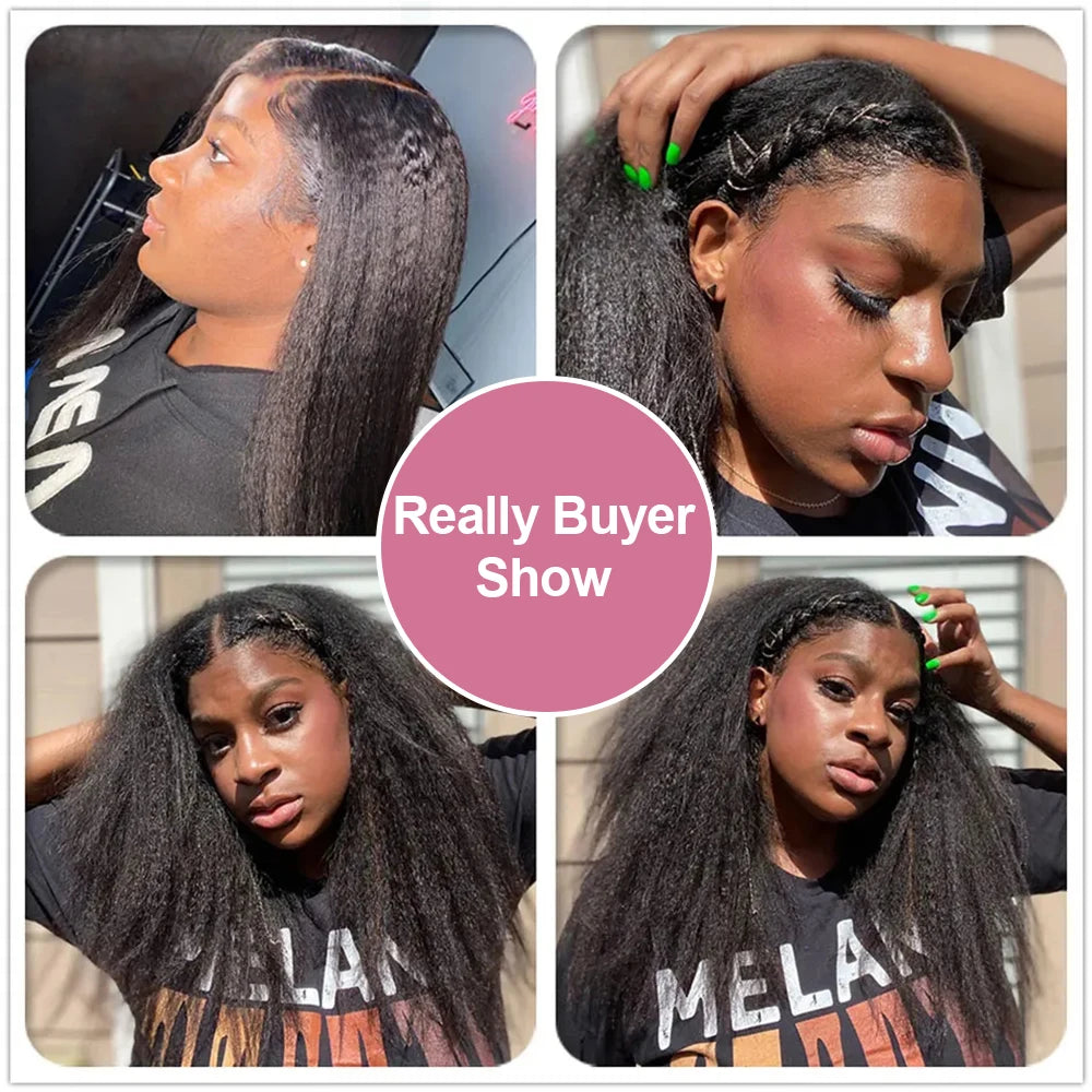 40 Inch HD 13x6 Transparent Kinky Straight Human Hair Wigs Brazilian 13x4 360 Yaki Lace Frontal Human Hair Wigs For Women 300%