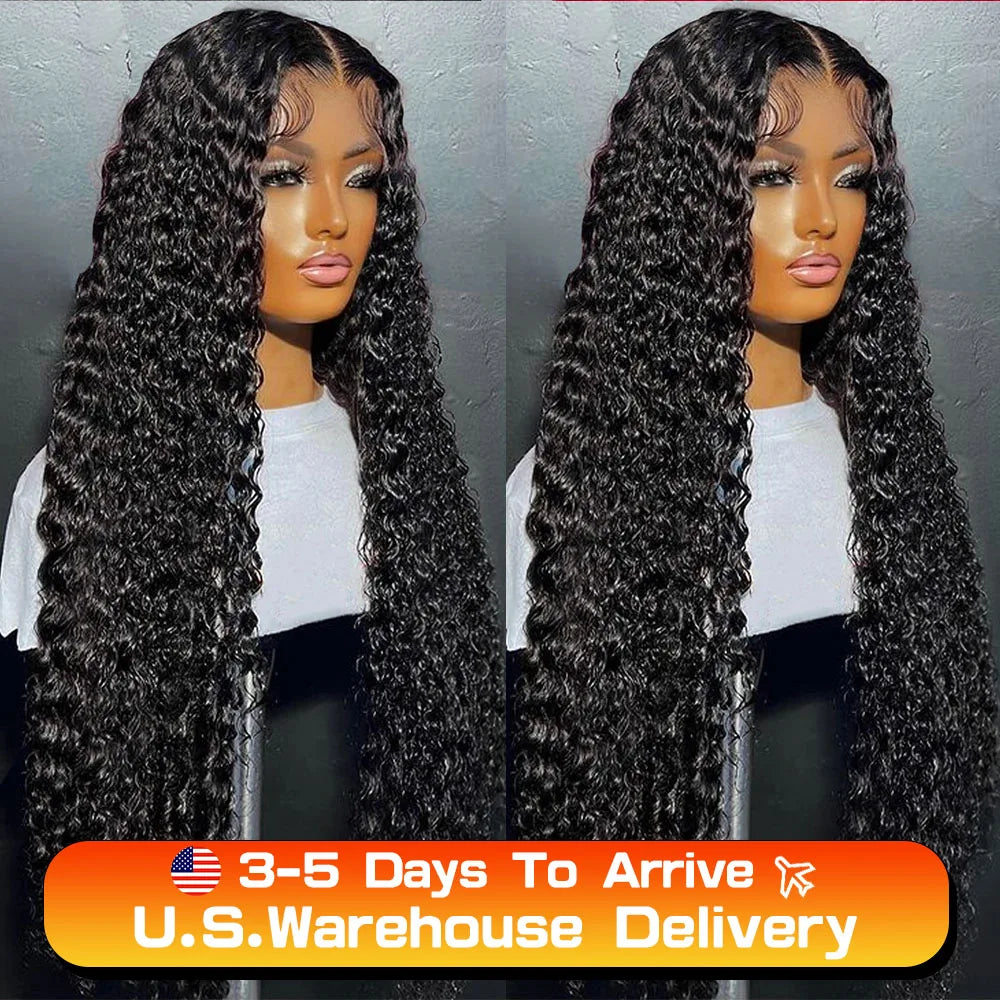 42 40inch Water Wave Curly Lace Frontal Wigs 13x4 13x6 HD Deep Wave Lace Frontal Wig 360 Full Human Hair Wigs For Women On Sale