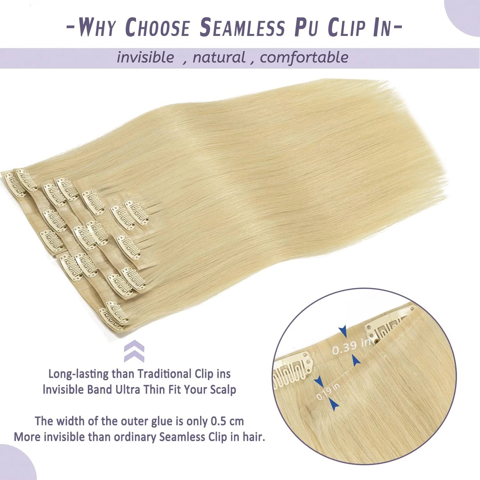 10Pcs Clip In Hair Extensions 100% Real Human Hair 613 Blonde Colored Straight Clip In Hair 140G/Set Deals Clearance Sale