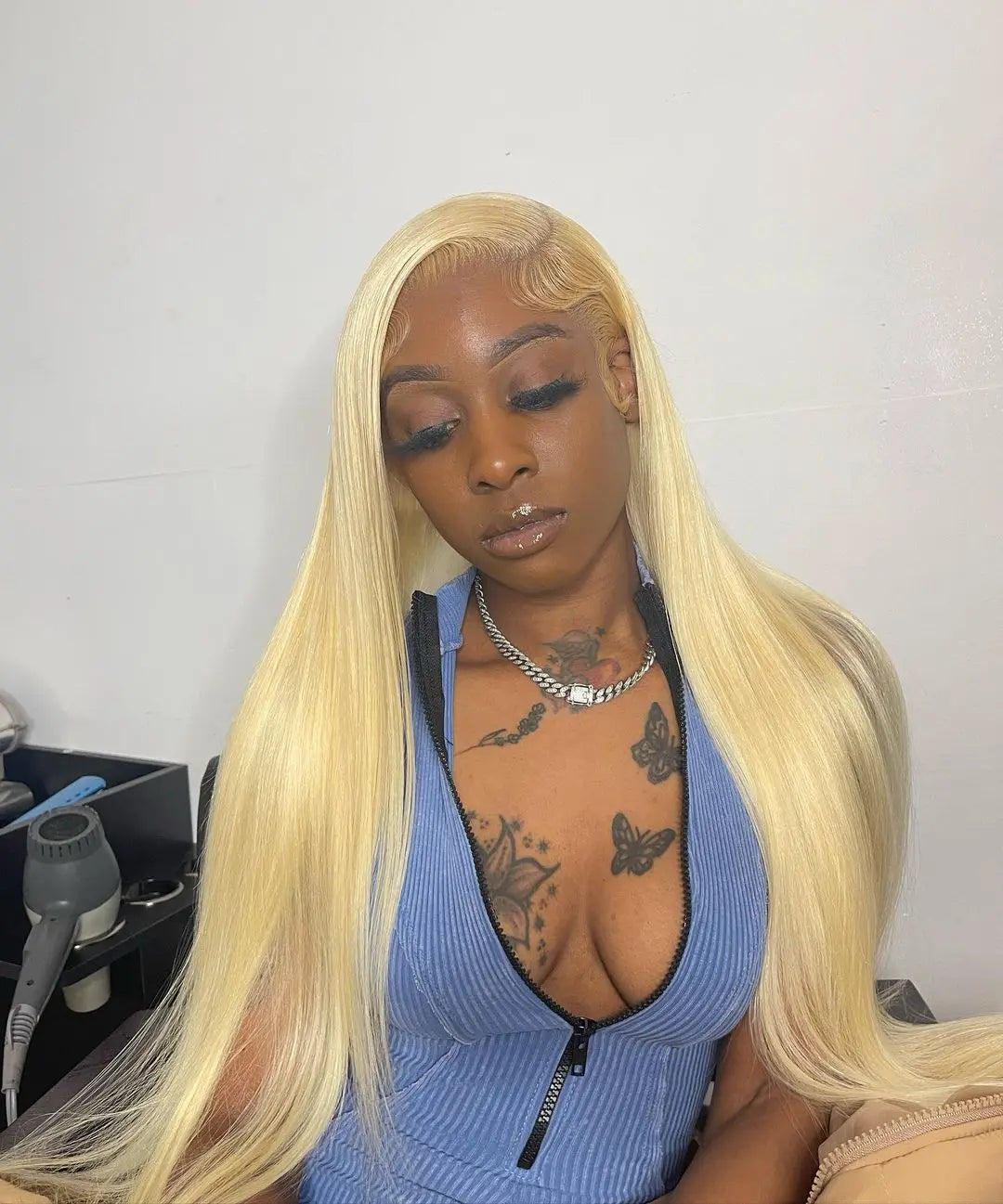 40 Inch 613 Blond Lace Frontal Wig Human Hair 13x6 13x4 HD Transparent Color Bone Straight Lace Front Wigs For Women 250 Density