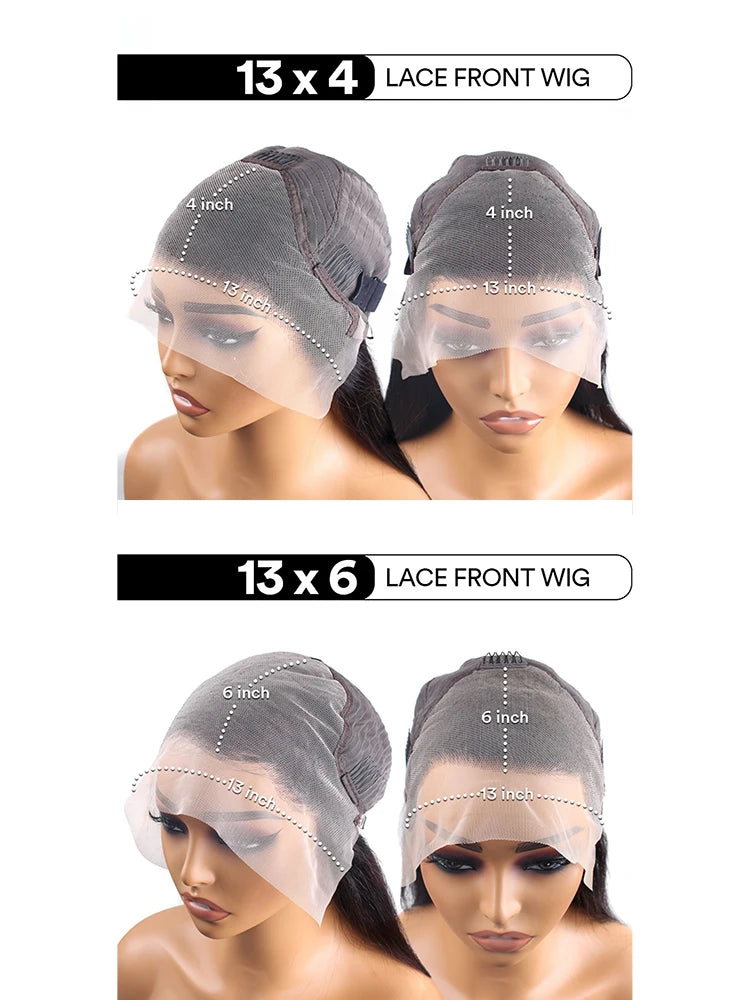 Orange Ginger Lace Frontal Wig 200 Density Bone Straight Lace Front Wig 13x4 13x6 Lace 100% Brazilian Colored Ginger Human Hair