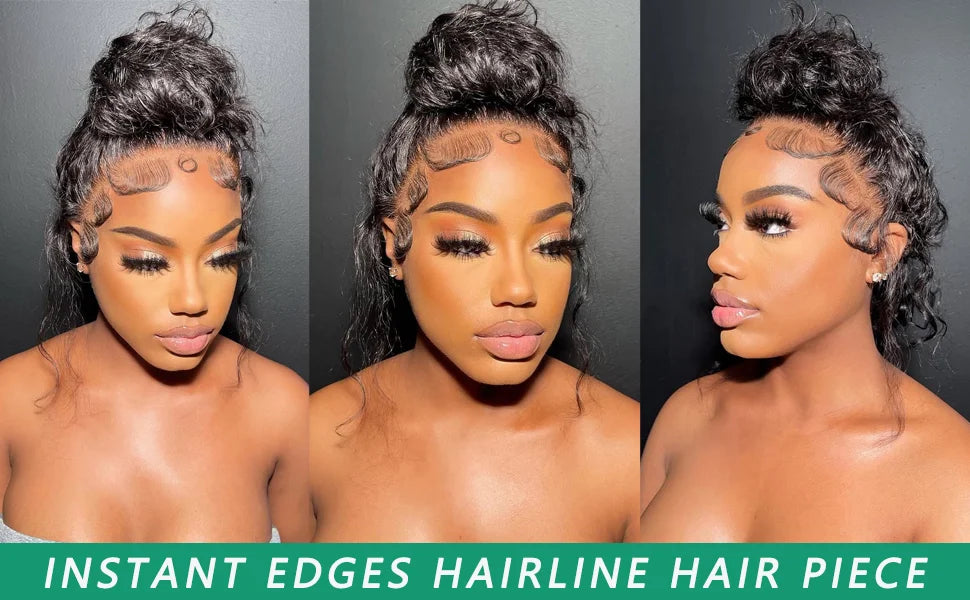 4Pcs Baby Hair Edges Hair HD Lace Baby Hair Stripes For Women Reusable Invisible Lace Hairline Edges Real Human Hair Pieces