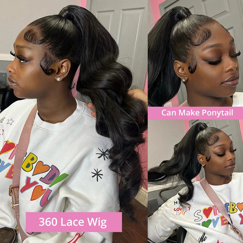 40 46 Inch 13x4 13x6 HD Body Wave Lace Frontal Human Hair Wig Brazilian 360 Full Loose Natural Wavy Lace Front Wigs 300% Density