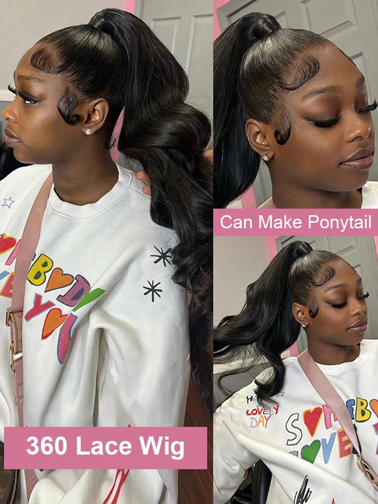 40 46 Inch 13x4 13x6 HD Body Wave Lace Frontal Human Hair Wig Brazilian 360 Full Loose Natural Wavy Lace Front Wigs 300% Density