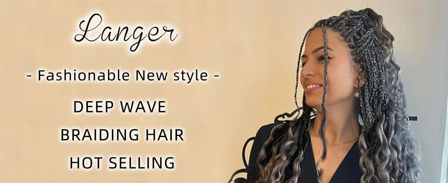 Deep Wave human hair bundle no weft bundle female hair extension 3 strands Gray human hair for real human hair braid