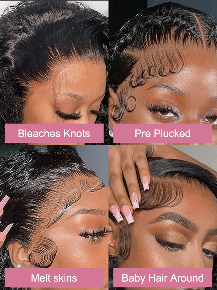 46 Inch Deep Wave Glueless Wigs 13x4 13x6 Hd Transparent Lace Front Wigs Water Wave Lace Frontal Hair Wigs Curly Human Hair Wigs