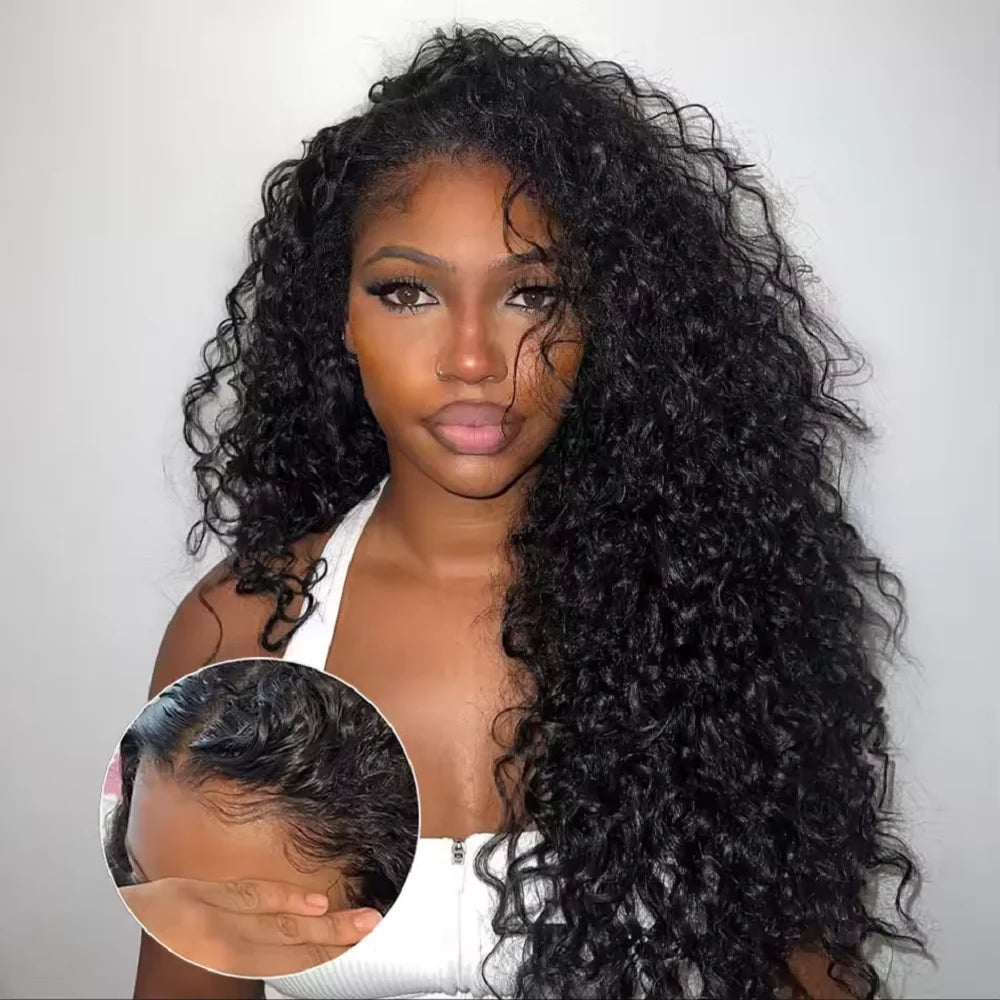 13x6 HD Lace Frontal Wig Deep Wave Frontal Wig 100% Brazilian Curly Human Hair Wigs 13x4 Transparent Lace Front Human Hair Wig