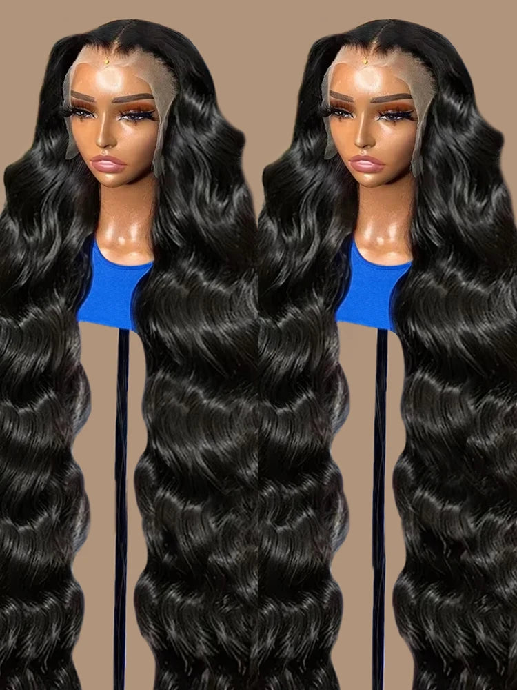 40 46 Inches 13x6 HD Body Wave Lace Front Human Hair Wigs Brazilian 13x4 360 Natural Wavy Human Hair Wigs For Women 300% Density