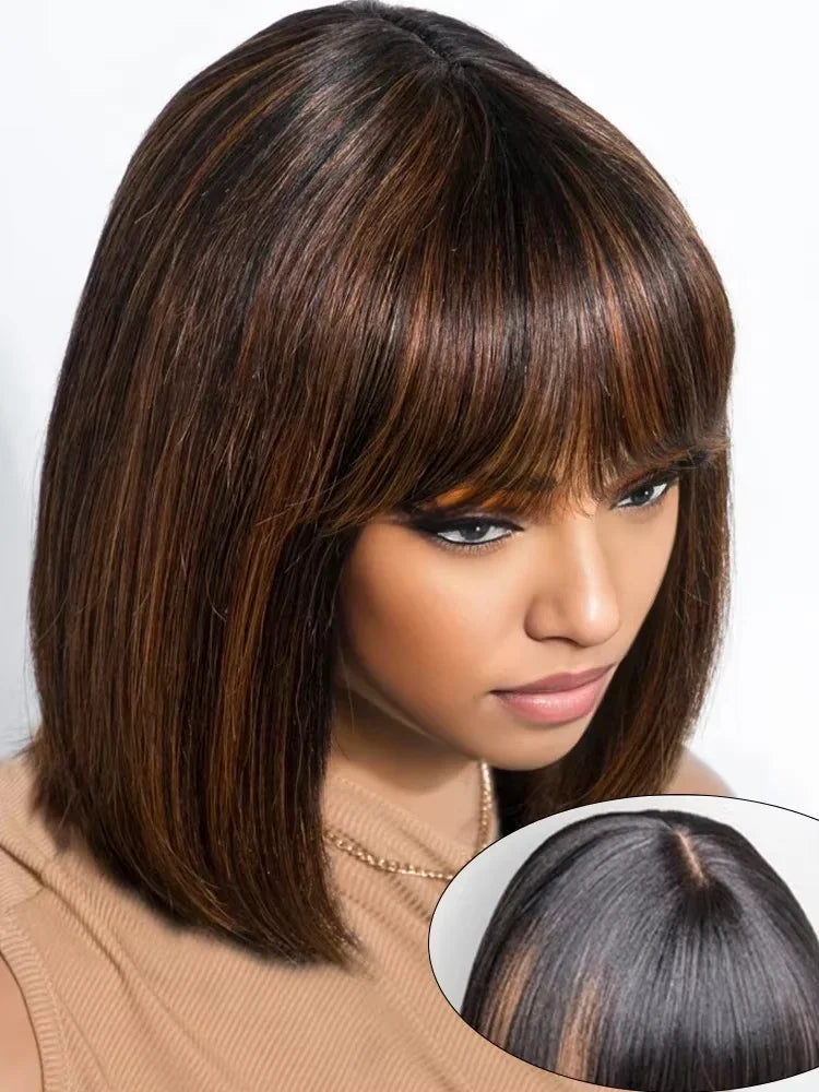 1B/30 Straight Bob Short Bob 2x1hd Transparent Lace Front Wig Ombre Color 100% Real Human Hair Lace Frontal Wig For Women