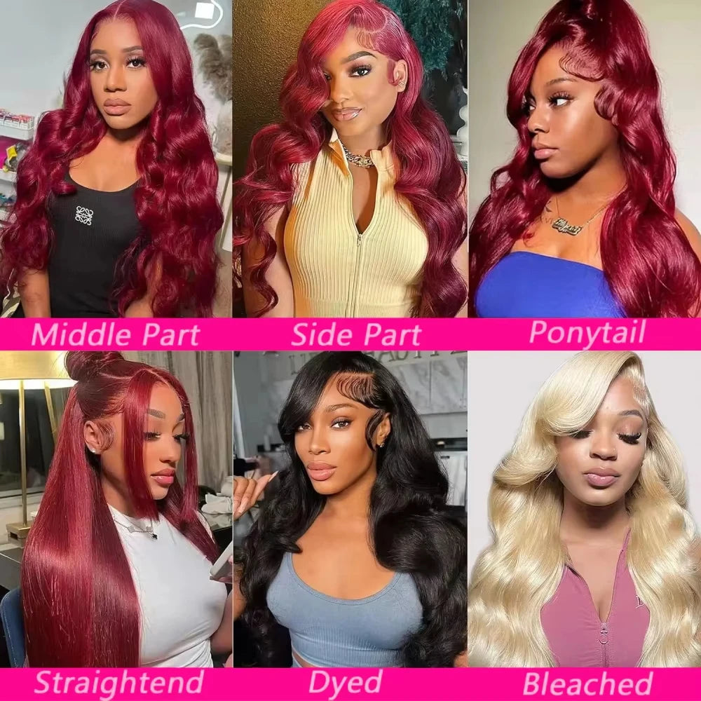 220 Density 99J Burgundy Human Hair Wig Colored Hd Lace Front Wig 13x6 Body Wave Lace Frontal Wigs 13x4 Pre Plucked Human Hair