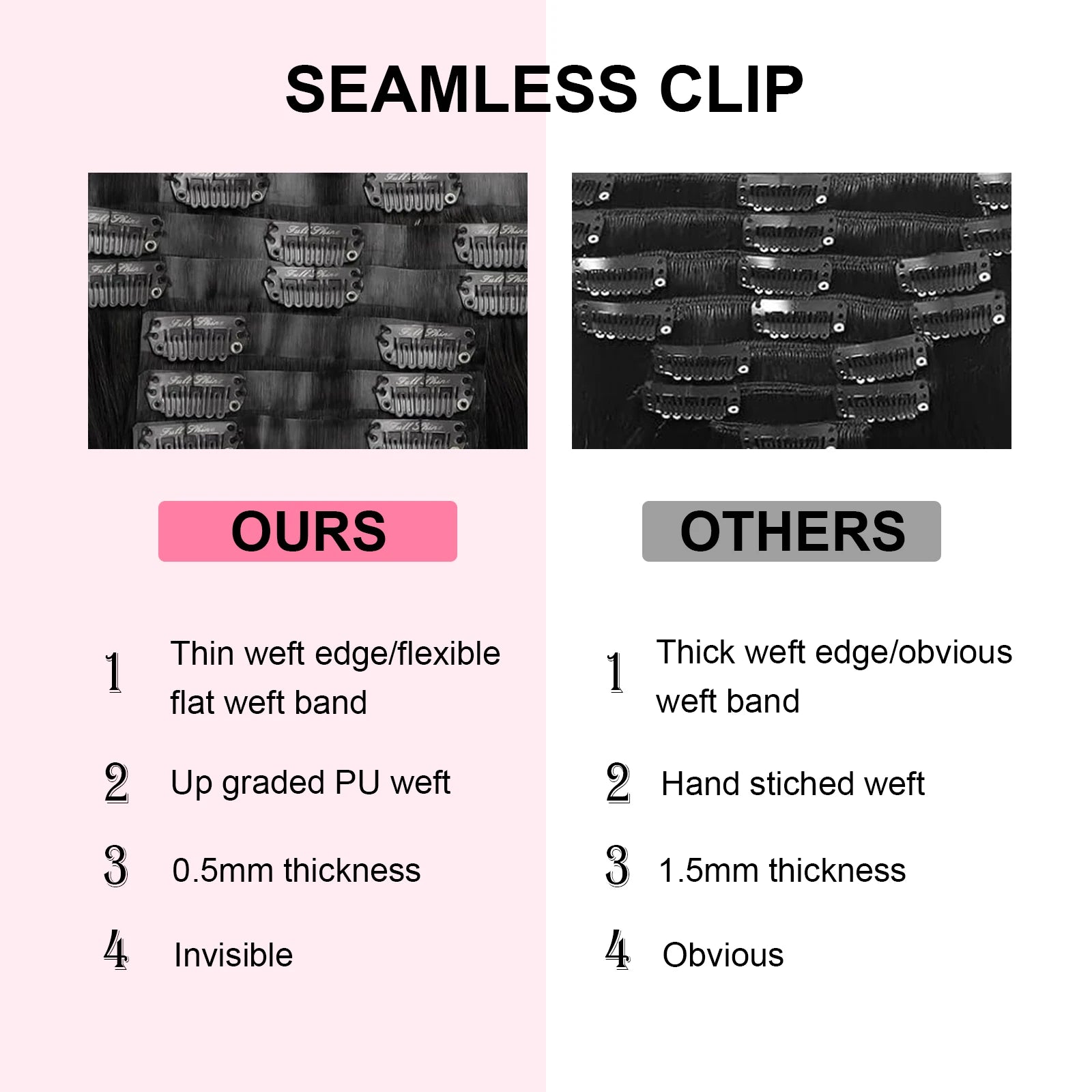 16A Straight Clip Ins Hair Extensions Human Hair 22 Inch Brazilian Remy Natural Human Hair 140G 10 Pcs/Set Full Head For Women