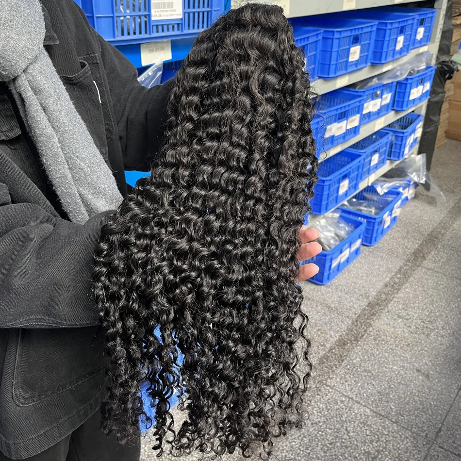 300 High Density 13x4 13x6 HD Curly Lace Front Human Hair Wigs Brazilian 40 50 Inch Deep Wave Frontal Glueless Wigs Human Hair