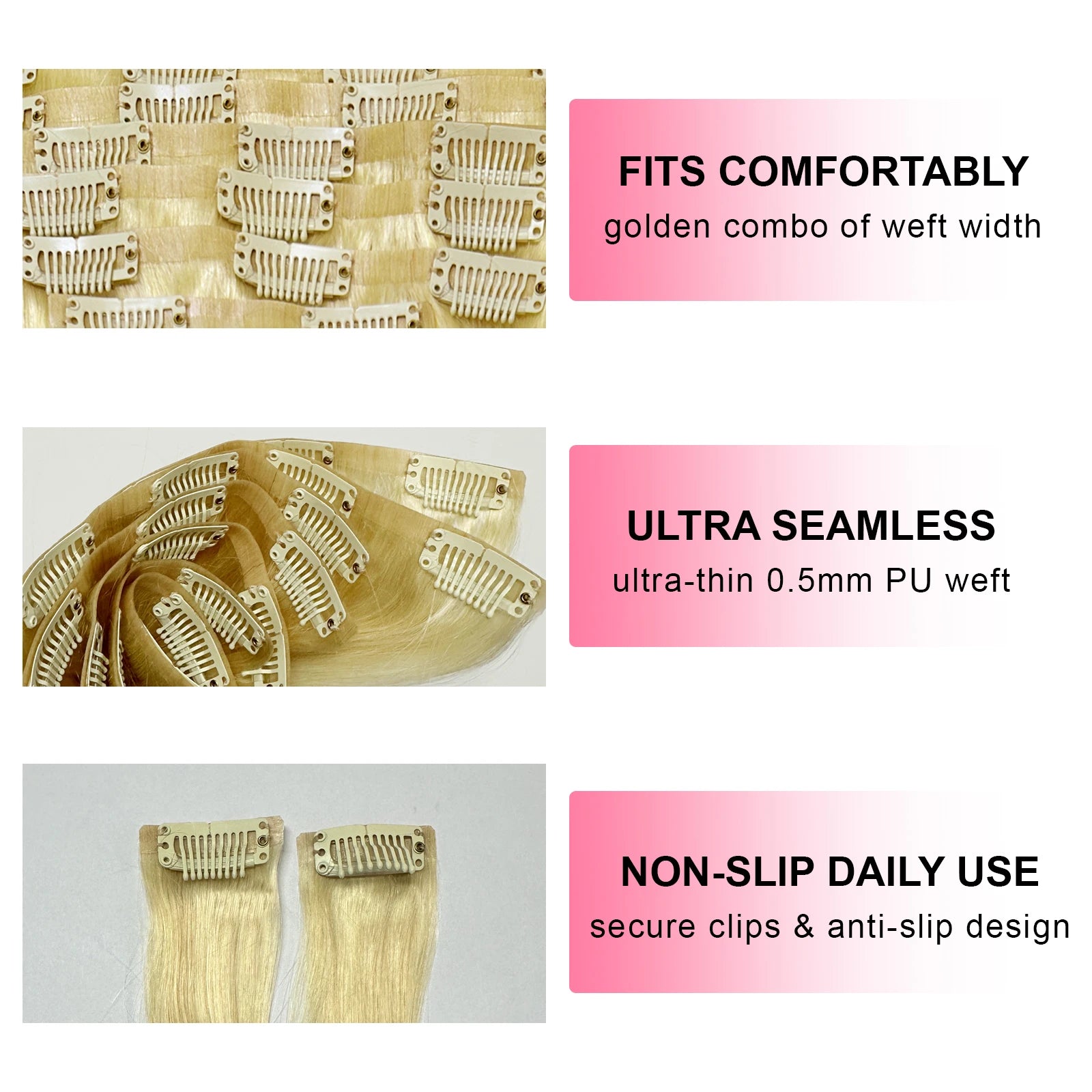 9Pcs/set  613 Clip Ins Hair Extensions 100% Real Human Hair 613 Blonde Colored Straight Clip In Hair 120G/Set Deals For Women