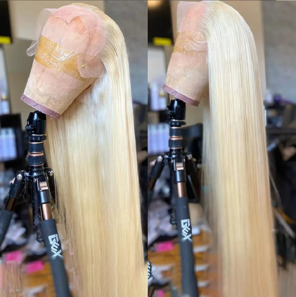 40 Inch 613 Human Hair Wigs 220 Density Honey Blonde13x5 Transparent Lace Front Wig Colored Straight Lace Frontal Wig For Women