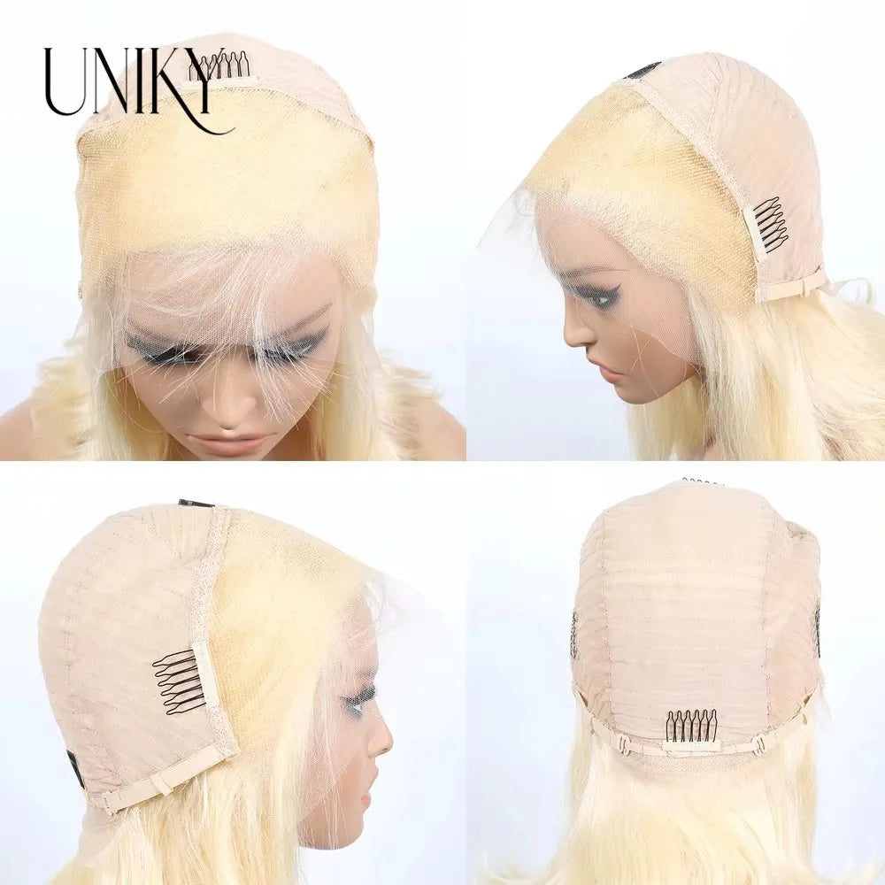 613 Blonde Bob Wig Lace Front Human Hair Wigs 13x6 13x4 Lace Frontal Wigs Remy Brazilian Bone Straight Human Hair Wigs for Women