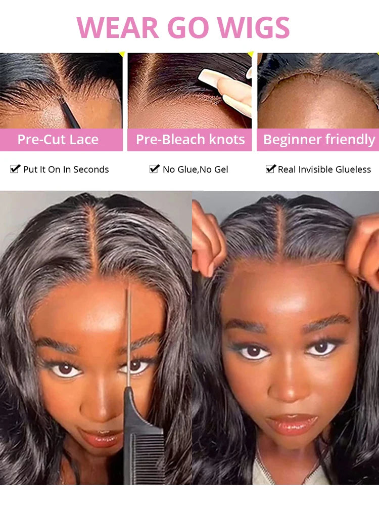 300 Density 13x4 13x6 HD Bone Straight 40 46 50 Inches Lace Front Human Hair Wigs Brazilian 7x5 Wear Go Glueless Wigs For Women