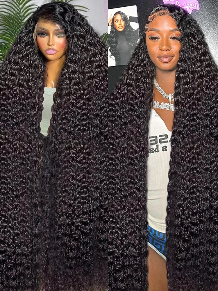 40 50 Inch 13x6 13x4 HD Deep Wave Lace Frontal Human Hair Wigs 300 Density Water Wave Curly 7x5 Glueless Wigs Human Hair Pre Cut