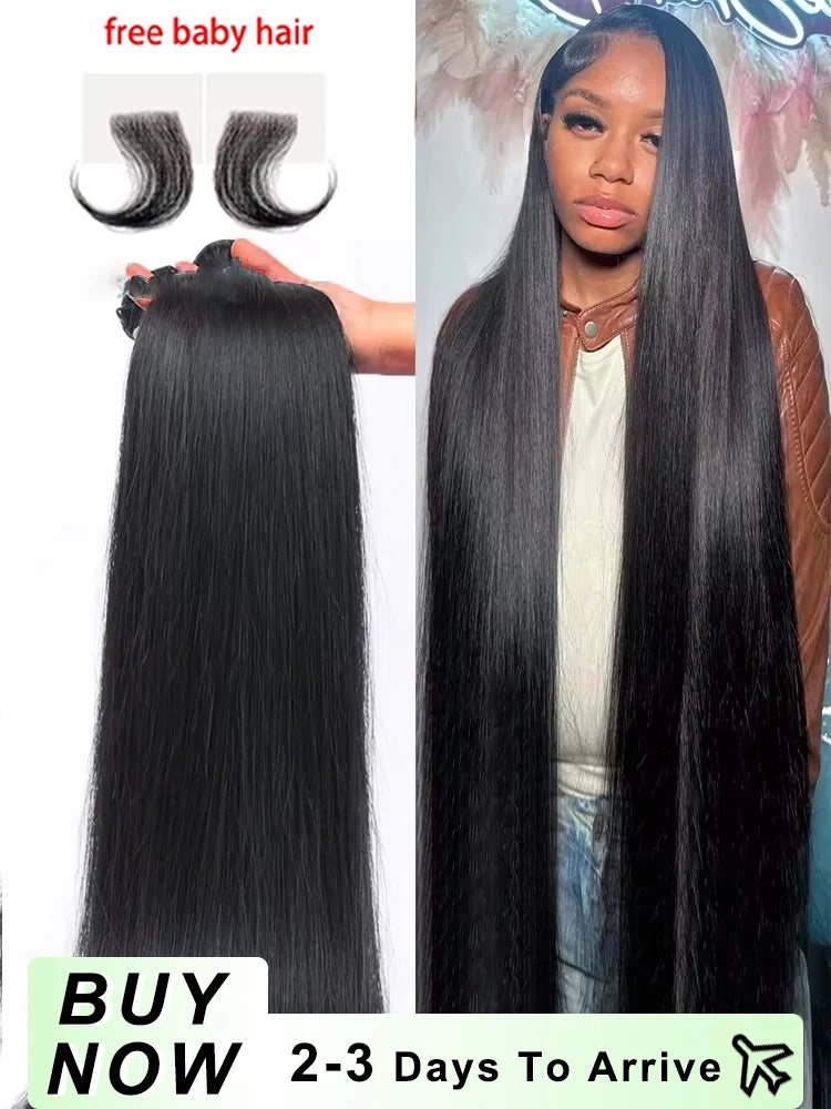 3 4 Bundles 100% Bundles Human Hair Deal Brazilian Remy Straight Human Hair Bundles Extensions Weave Natural Color For Women