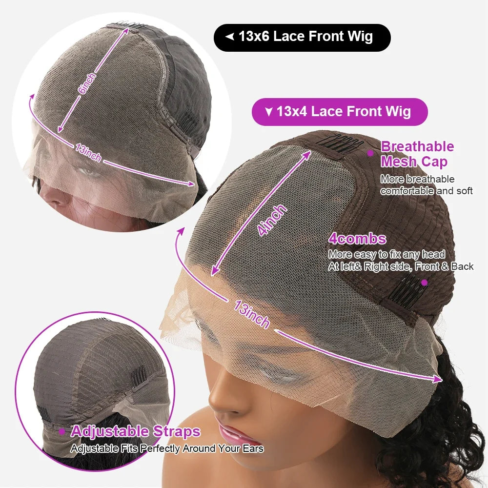 99J Lace Front Human Hair Wig 100% 36 Inch Glueless Wig Human Hair Ready to wear 7x5   Brazilian Glueless Wear And Go For Women