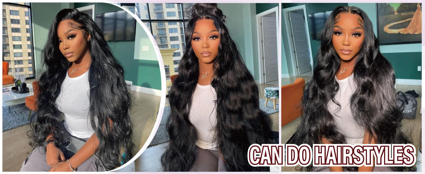 30 40 Inch 250 Density Body Wave Lace Frontal Wig 13x6 HD Lace Frontal Human Hair Wig  13x4 Brazilian glueless wigs human hair