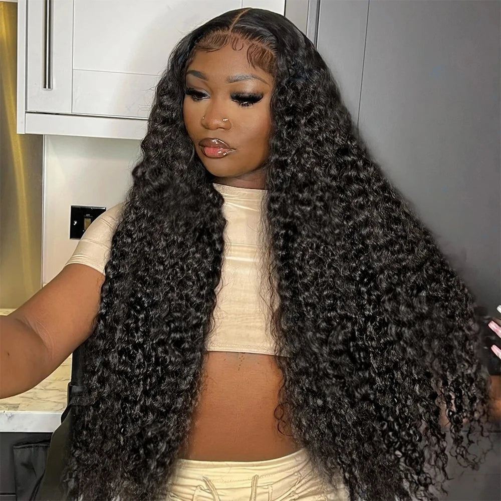 300% Density 13x6 HD Deep Wave Lace Frontal Wig Brazilian 40 46 Inch 13x4 Loose Water Curly Lace Front Human Hair Wigs For Women