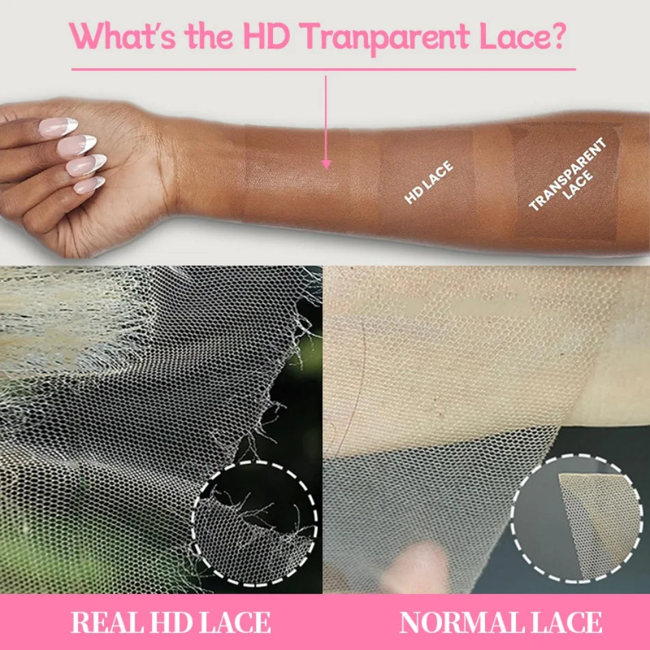 Light Pink 13X6 Straight HD Transparent Lace Frontal Wig 36 Inch 13X4 Long Brazilian 100% Colored Human Hair Wig for Black Women