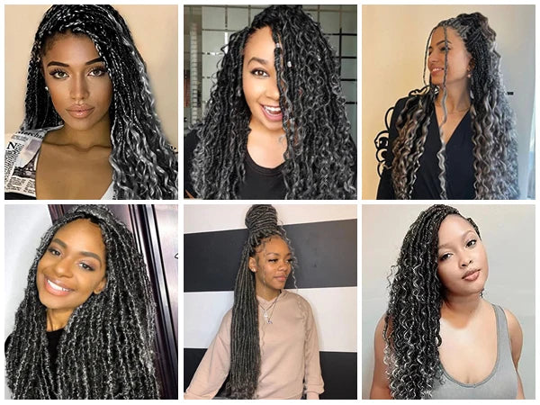 Deep Wave human hair bundle no weft bundle female hair extension 3 strands Gray human hair for real human hair braid