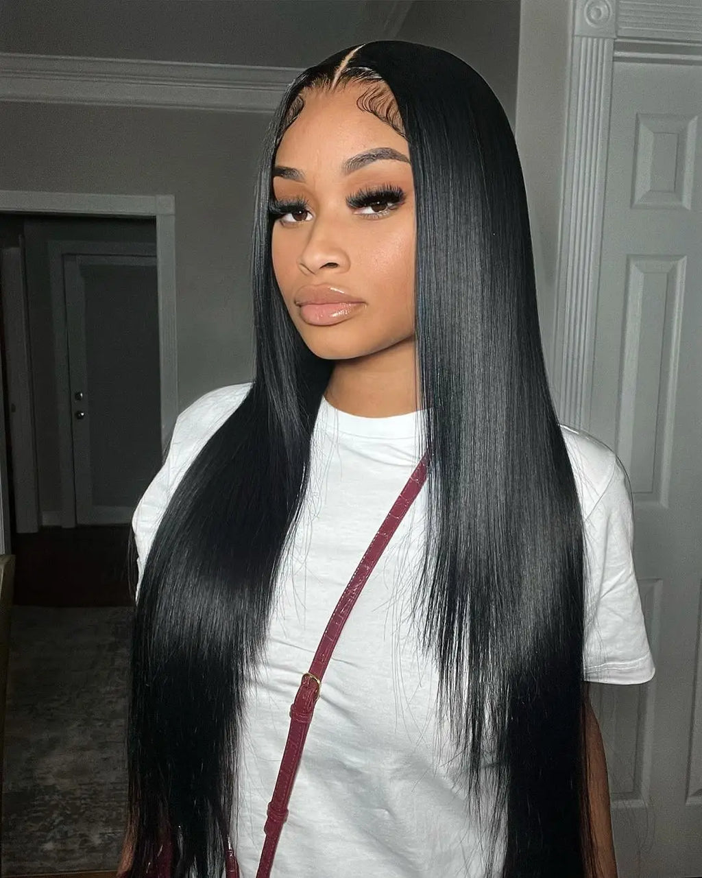 300% Density 40 46 Inch Bone Straight 13x6 HD Lace Frontal Human Hair Wigs Brazilian Transparent 13x4 Lace Front Wig For Women