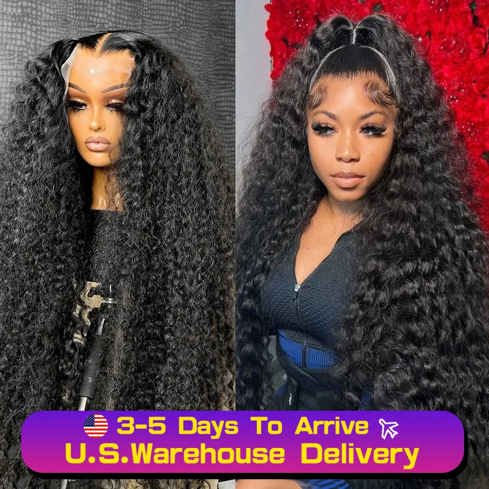 250 Density Transparent HD Human Hair Wig 30 38 40 Inch Deep Wave 13x4 Curly Lace Front 13x6 Water Wave Lace Frontal Wigs