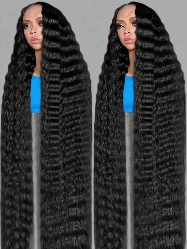 46 Inch Deep Wave Glueless Wigs 13x4 13x6 Hd Transparent Lace Front Wigs Water Wave Lace Frontal Hair Wigs Curly Human Hair Wigs
