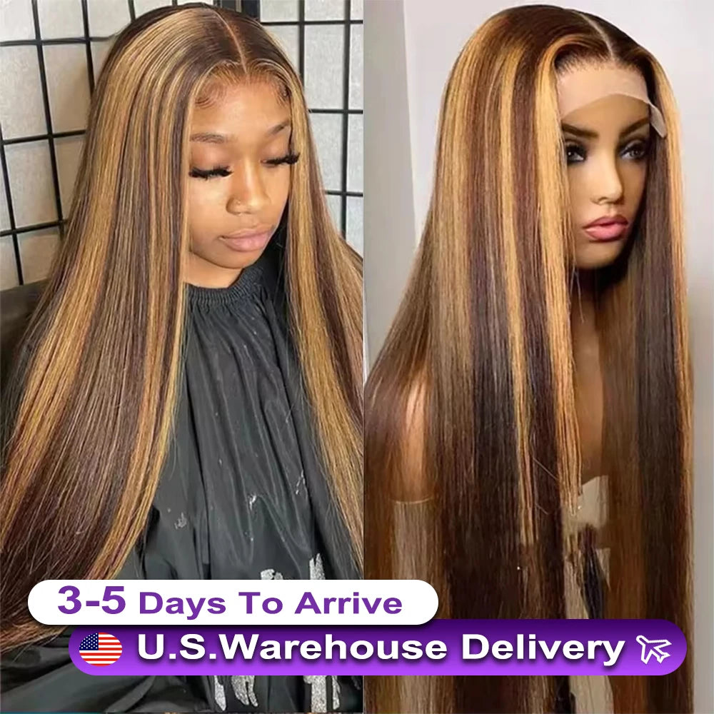Highlight Wig 13x6 Hd Lace Frontal Wig Natural Hairline PrePlucked 30 Inch 13x4 Honey Blonde Straight Lace Front Wigs Human Hair