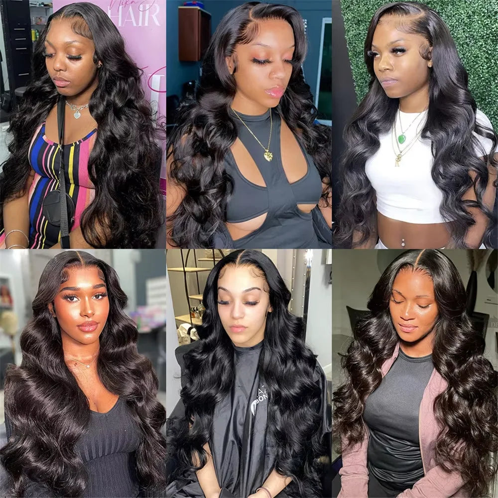 38 40Inch 250 Density Body Wave 13x6 HD Transparent Lace Frontal Wigs Pre Plucked 13x4 Lace Front Human Hair Wig For Black Women