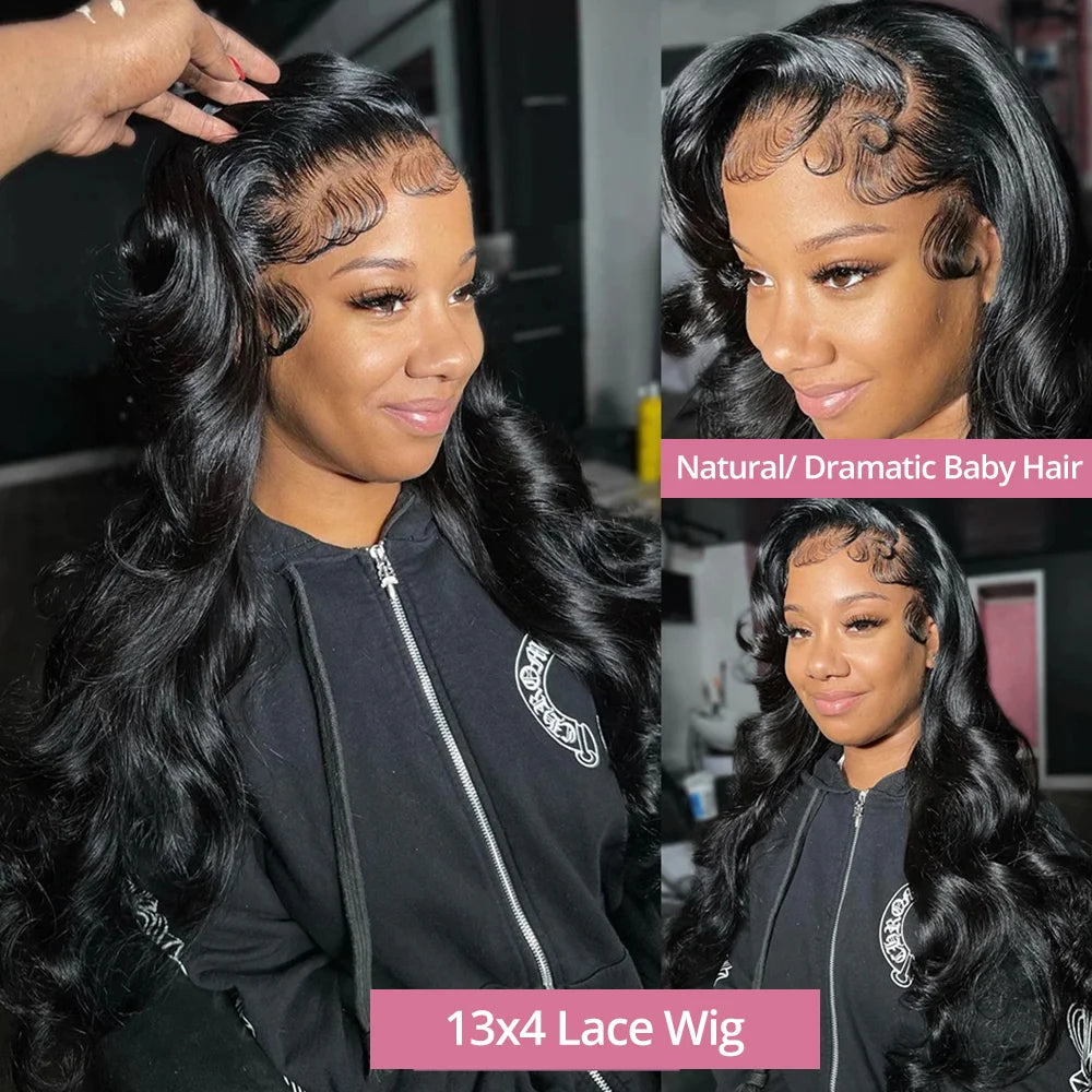 300 Density 40 50 Inch HD Transparent 13x4 13x6 Body Wave Lace Front Human Hair Wig Brazilian Glueless Human Hair Wigs For Women