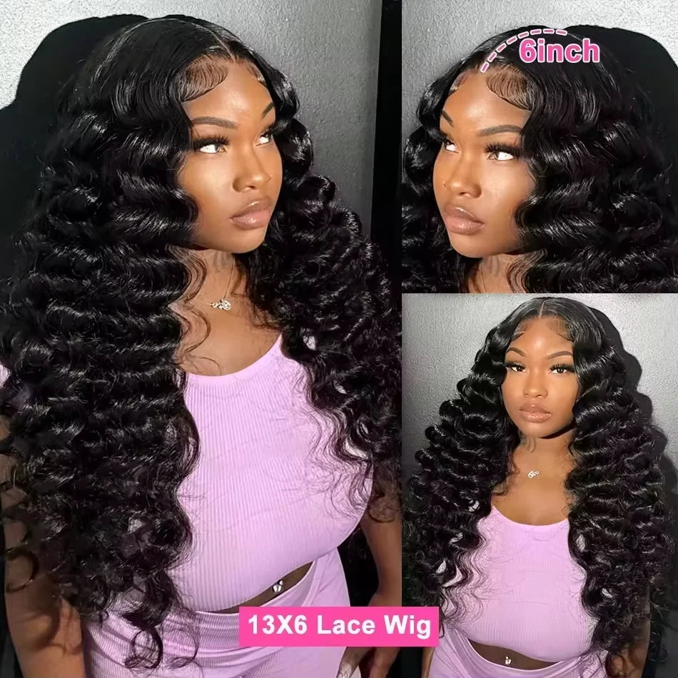 Loose Wave wig 13x6 hd Lace Front Human Hair Wig 30 40 Inches Brazilian Water Deep Wave Wigs For Women 13x4 HD Lace Frontal Wig