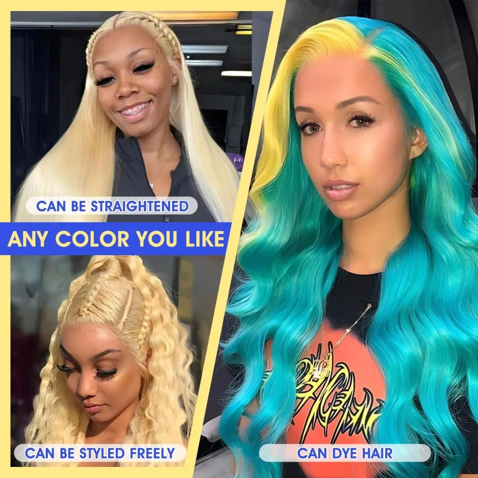 200 Density Blonde Human Hair Wig Body Wave 613 hd Lace Frontal Wig 13x6 13x4 Human Hair Lace Front Wig Brazilian Colored Wigs