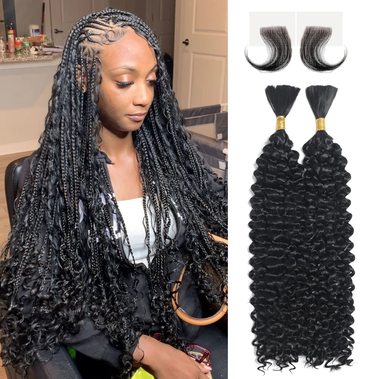 Deep Wave Human Hair Bundles Curly Hair Brazilian Weaving 20 22 24 26 Inch Natural Human Hair Remy Loose Deep Wave Hair Bundles