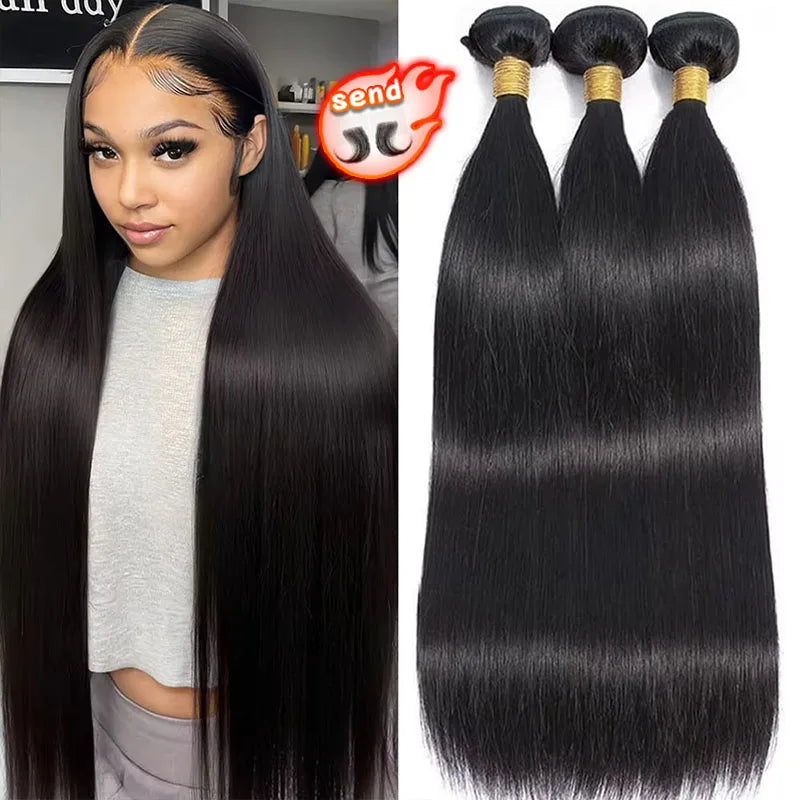 14A Straight Human Hair Bundles 1/4/5/6 Bundles 100% Human Hair Brazilian Virgin Hair 30 40 Inch Raw Hair Extensions Bundles