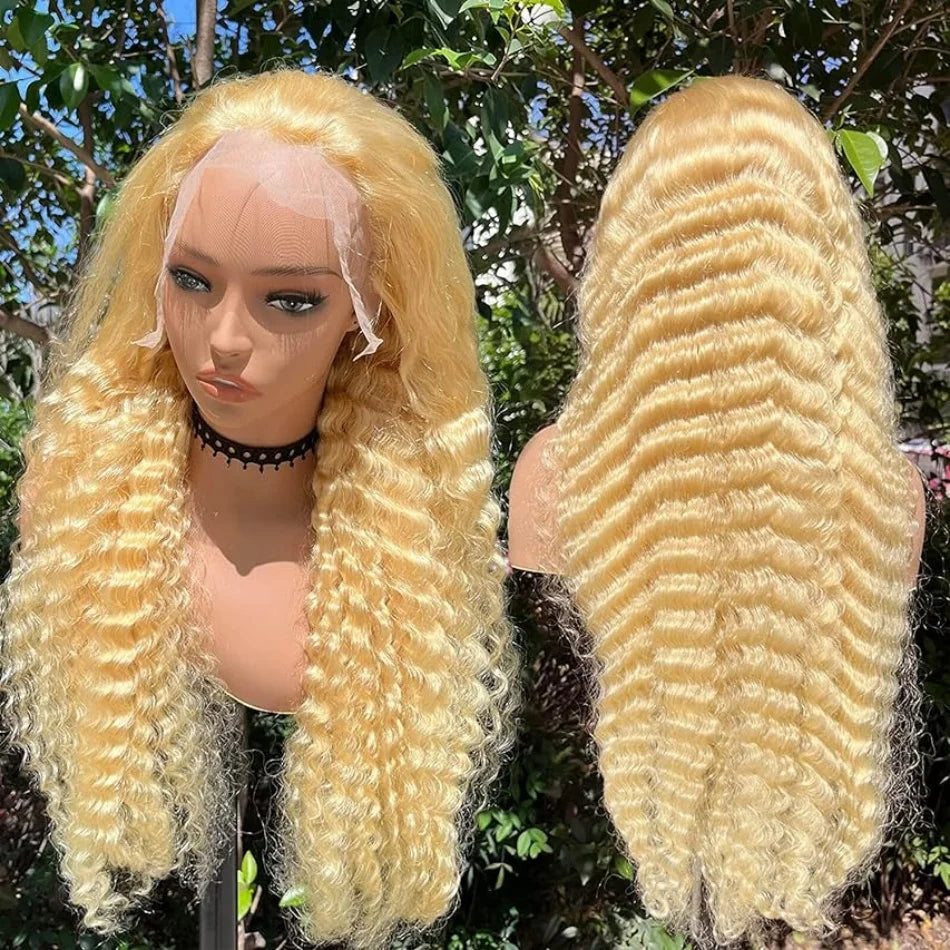 Blonde Water Wave Remy Human Hair Wig 613 hd Lace Frontal Wig 13x6 13x4 Lace Pre Plucked Brazilian Colored Curly Human Hair Wigs