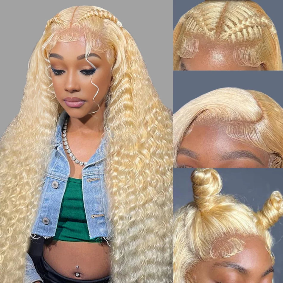 Blonde Water Wave Remy Human Hair Wig 613 hd Lace Frontal Wig 13x6 13x4 Lace Pre Plucked Brazilian Colored Curly Human Hair Wigs