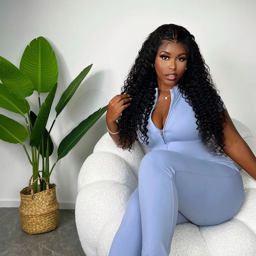 300% Density 40 50 Inches Deep Wave Frontal Wig 13x4 13x6 HD Curly Lace Front Human Hair Wigs Brazilian 7x5 Wear Go Glueless Wig