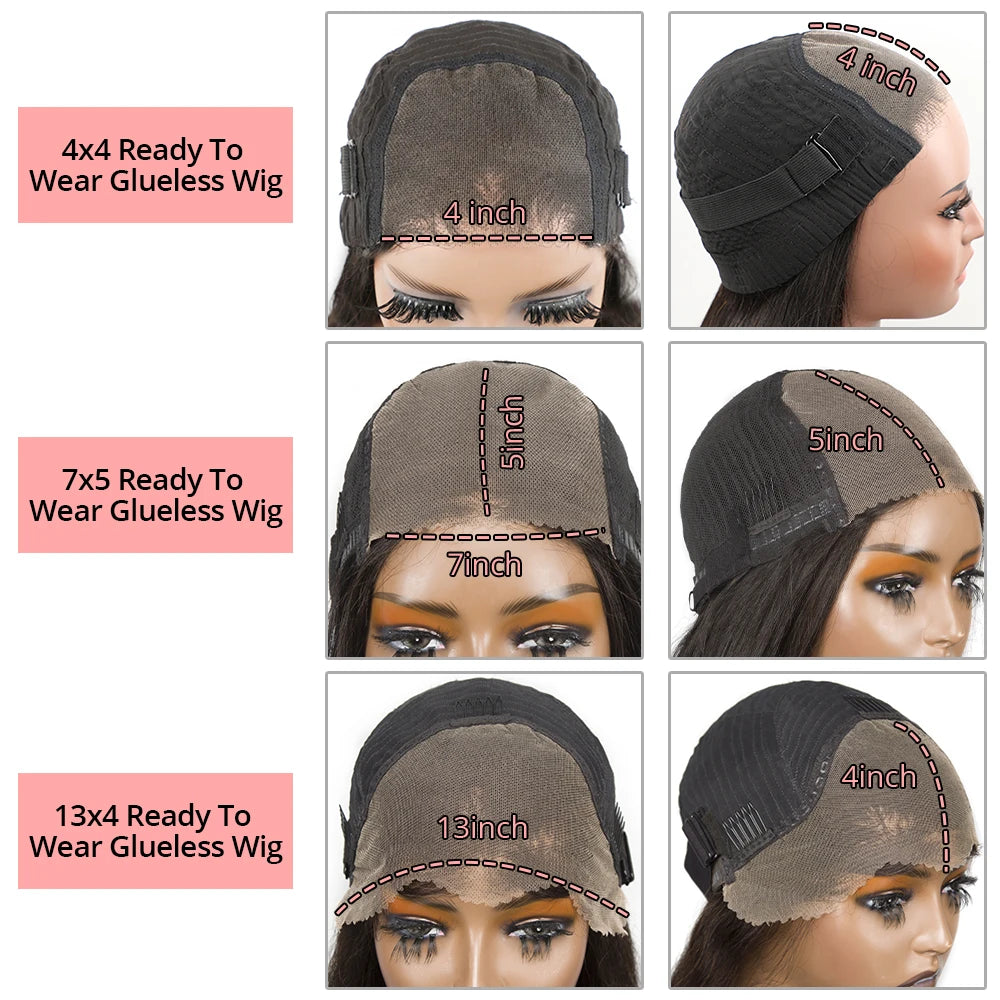 4x4 Short Bob Lace Front Glueless Human Hair Wigs Transparent Lace Closure Plucked Pre Cut 180% Density Short Bob Wigs For Women